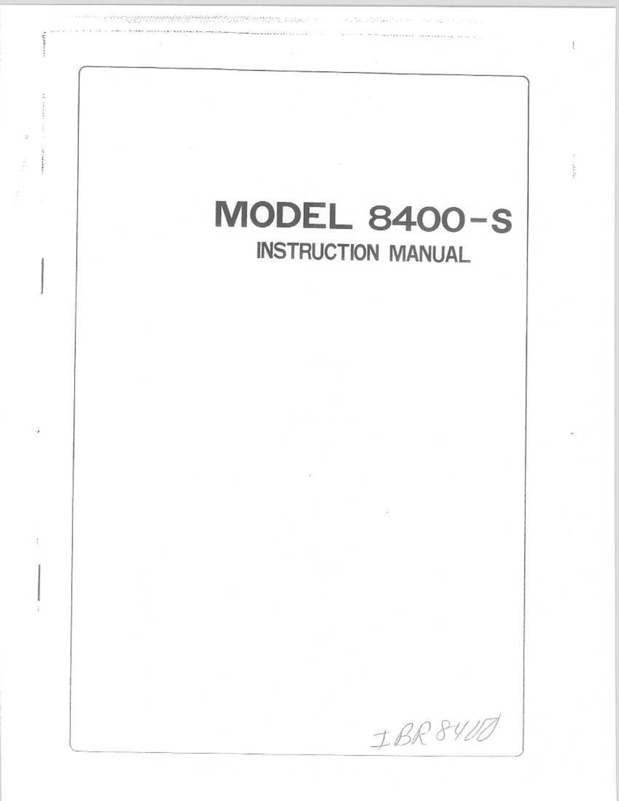 RICCAR 8400 Instruction Manual