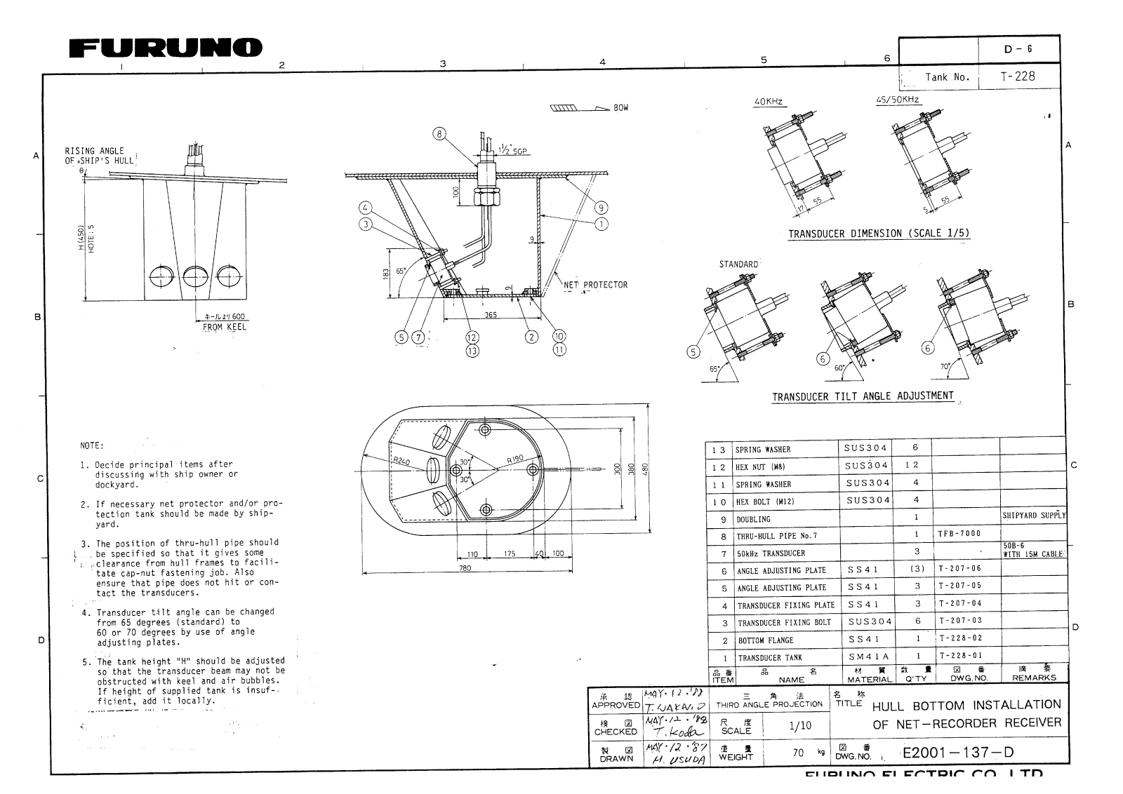 Furuno CA50B-6B Dimensional Drawings