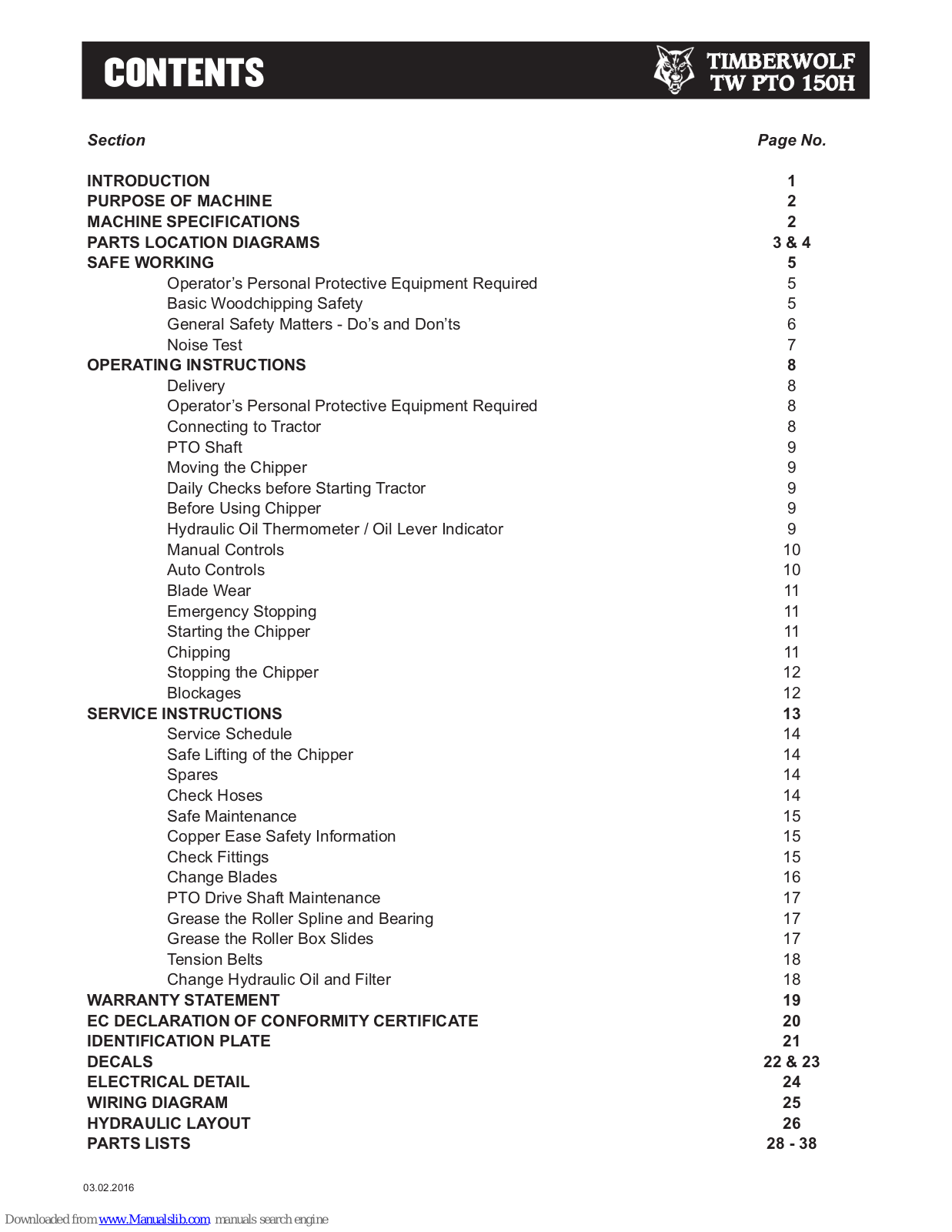 Timberwolf tw pto 150h User Manual