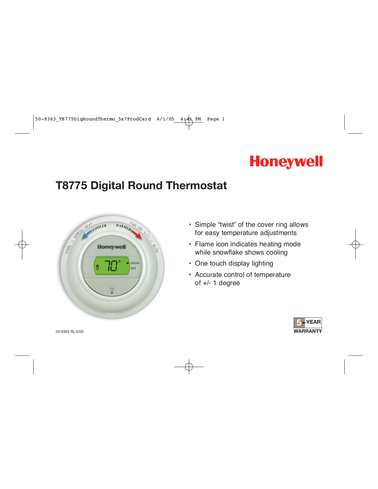 Honeywell T8775 User Manual