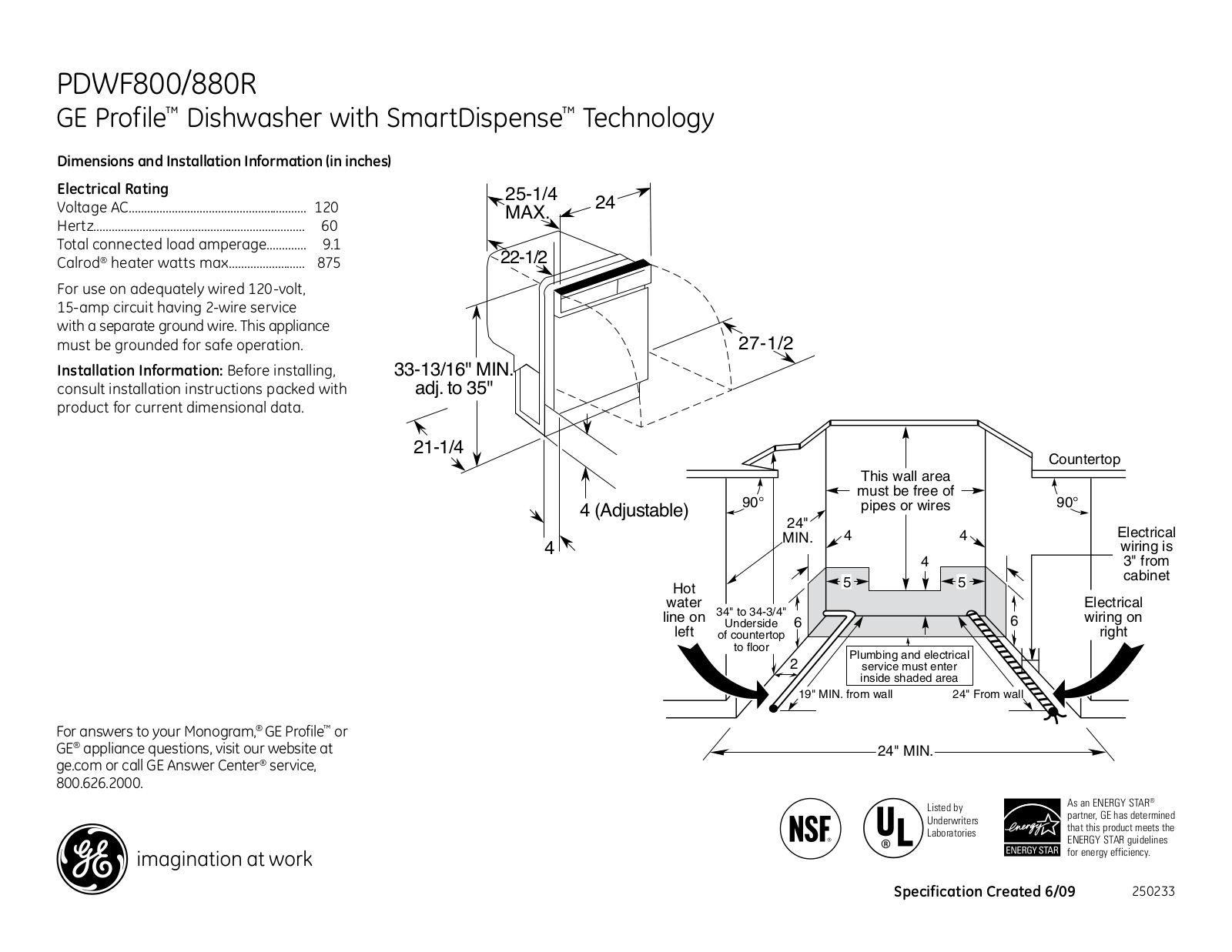 GE PDWF580RSS User Manual