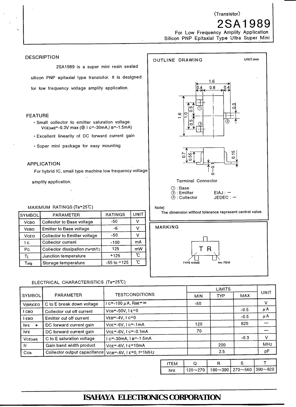 Datasheet 2sa1989 Datasheet - ManualMachine.com