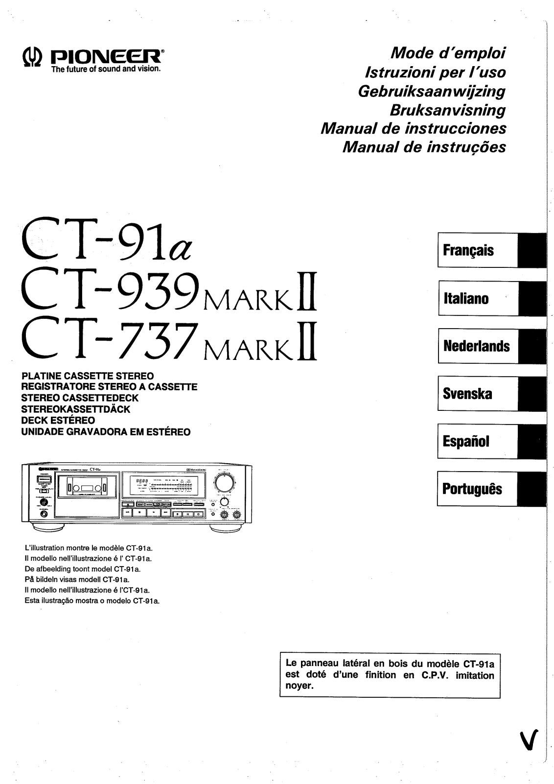 Pioneer CT-939 MARK II, CT-737 MARK II User Manual