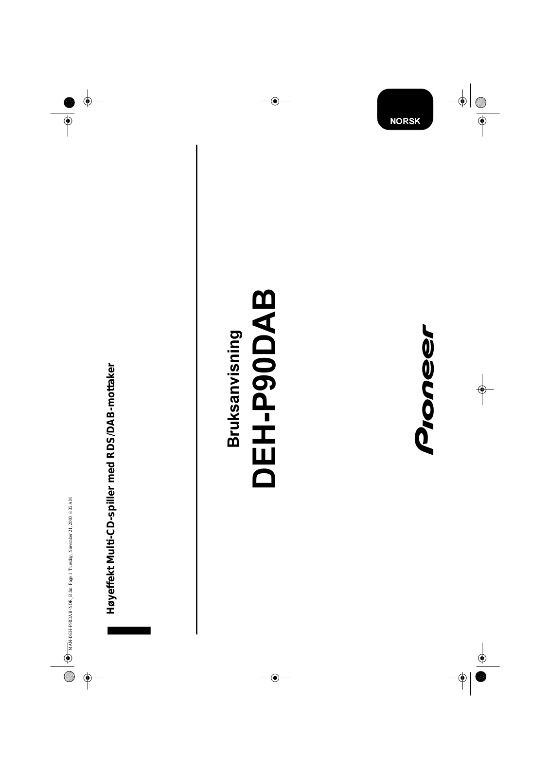 Pioneer DEH-P90DAB User manual