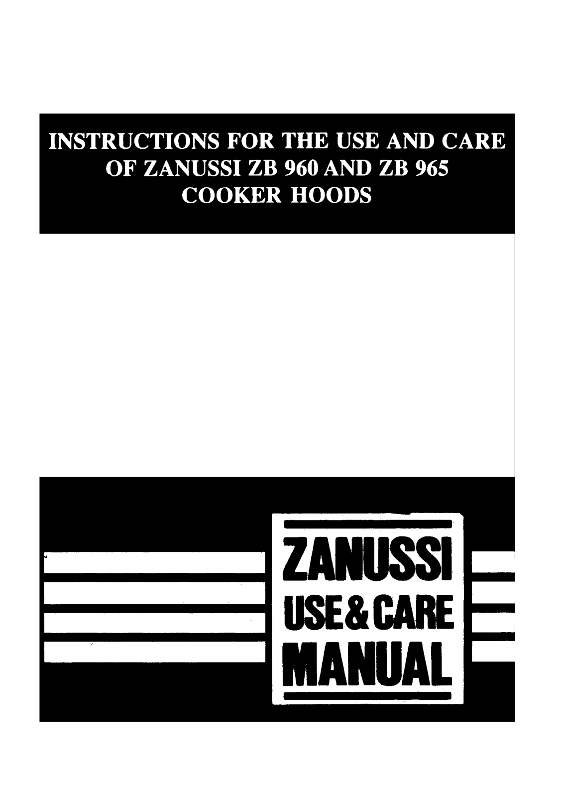 Zanussi ZBW960, ZBW965 User Manual