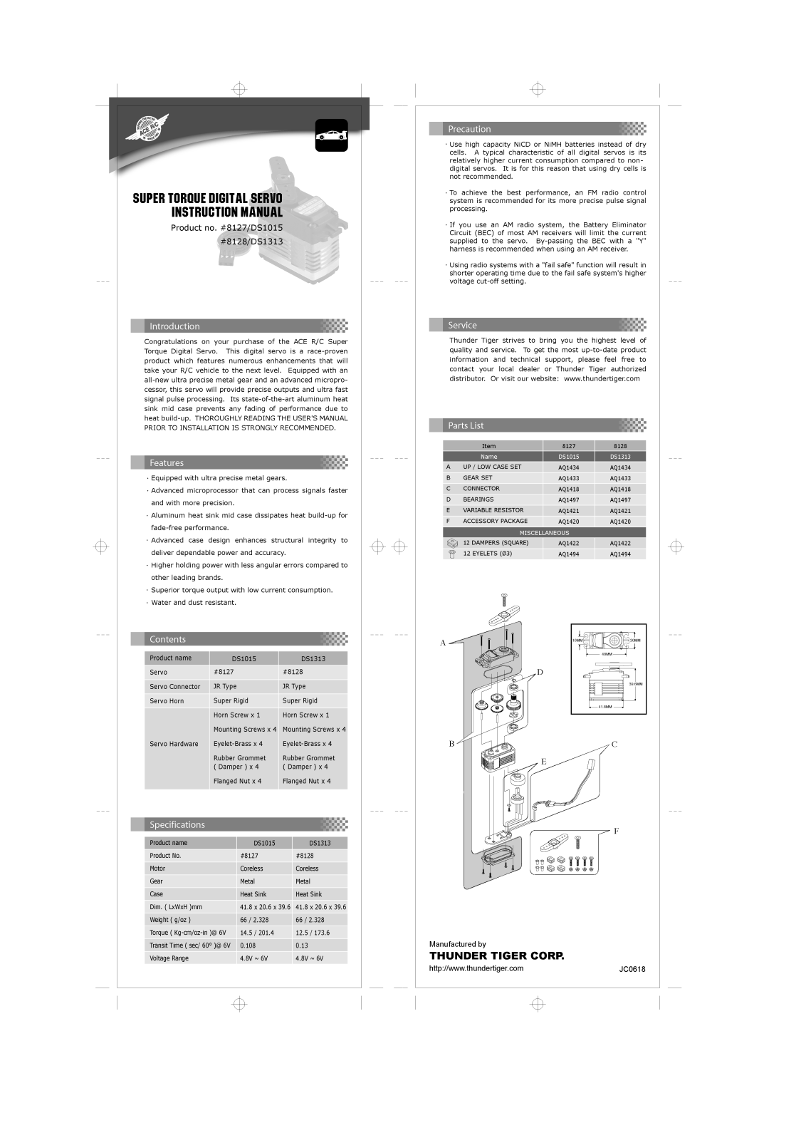 ACE RC DS1015, DS1313 User Manual