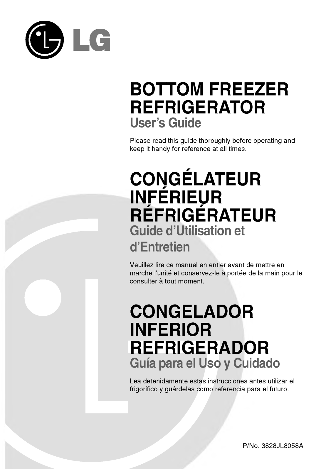 LG GR-F258CUB, GR-F218JTT User Manual