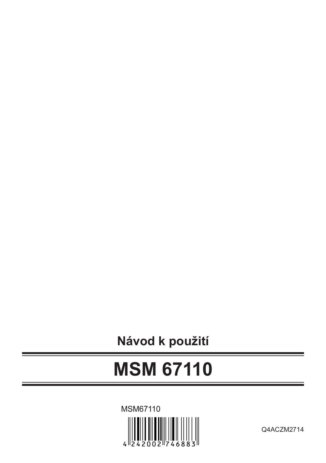 Bosch MSM67110 User Manual