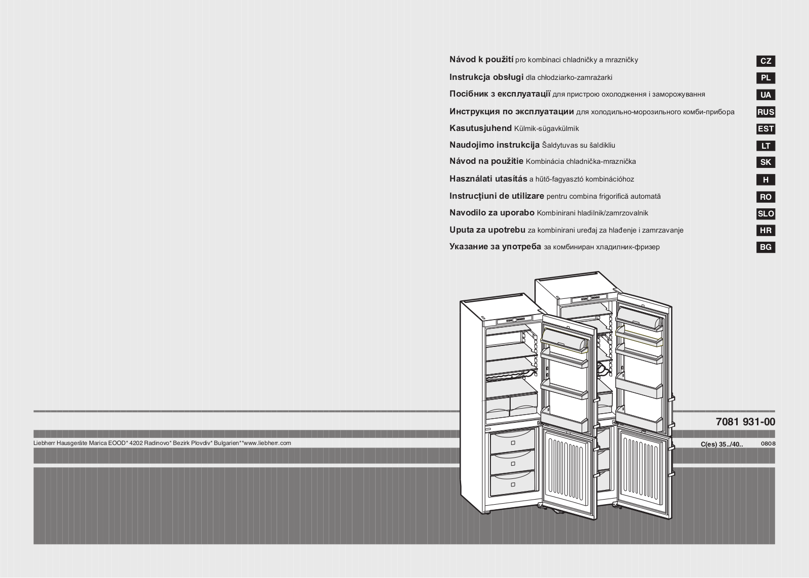 Liebherr Ces35 User manual