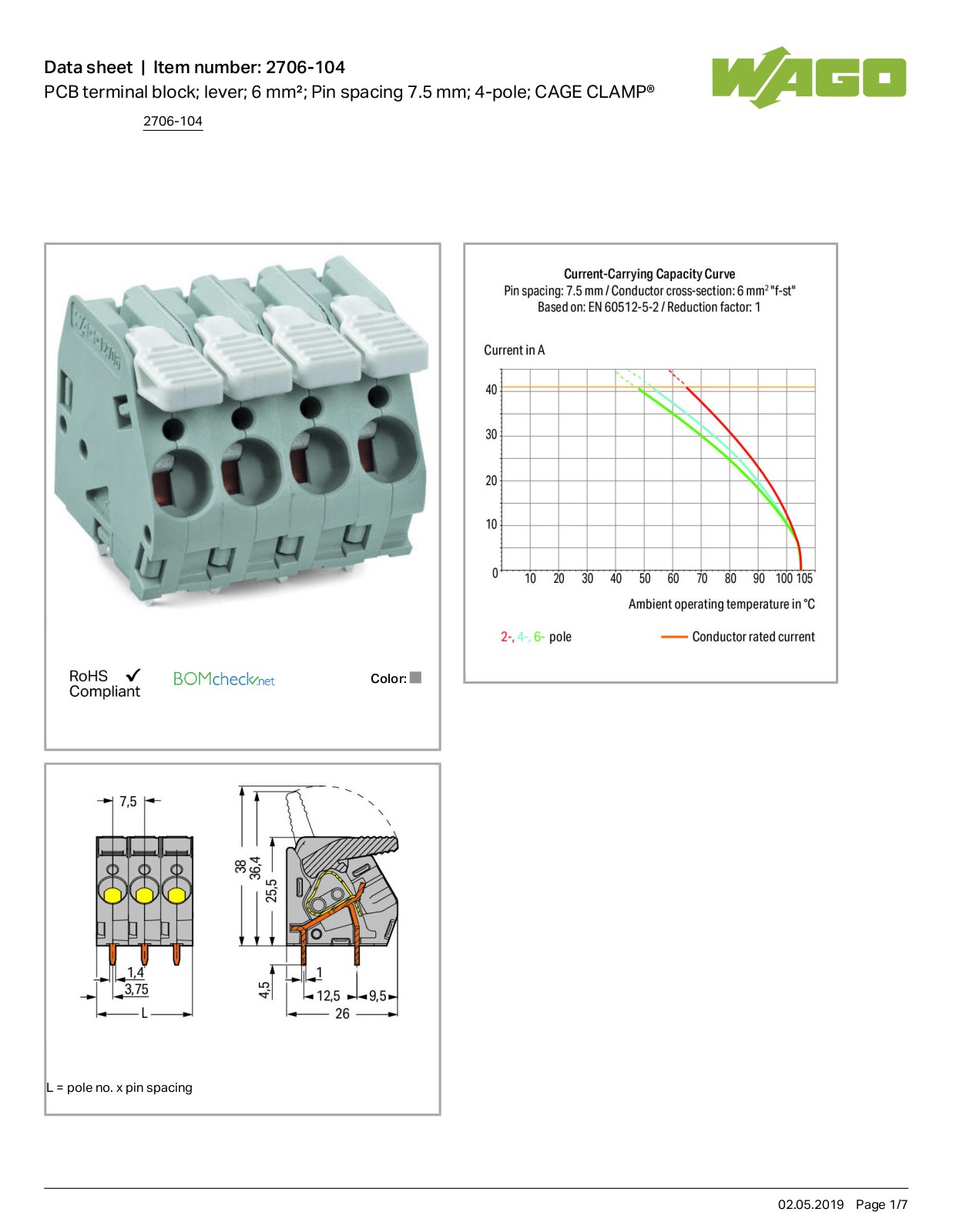 Wago 2706-104 Data Sheet