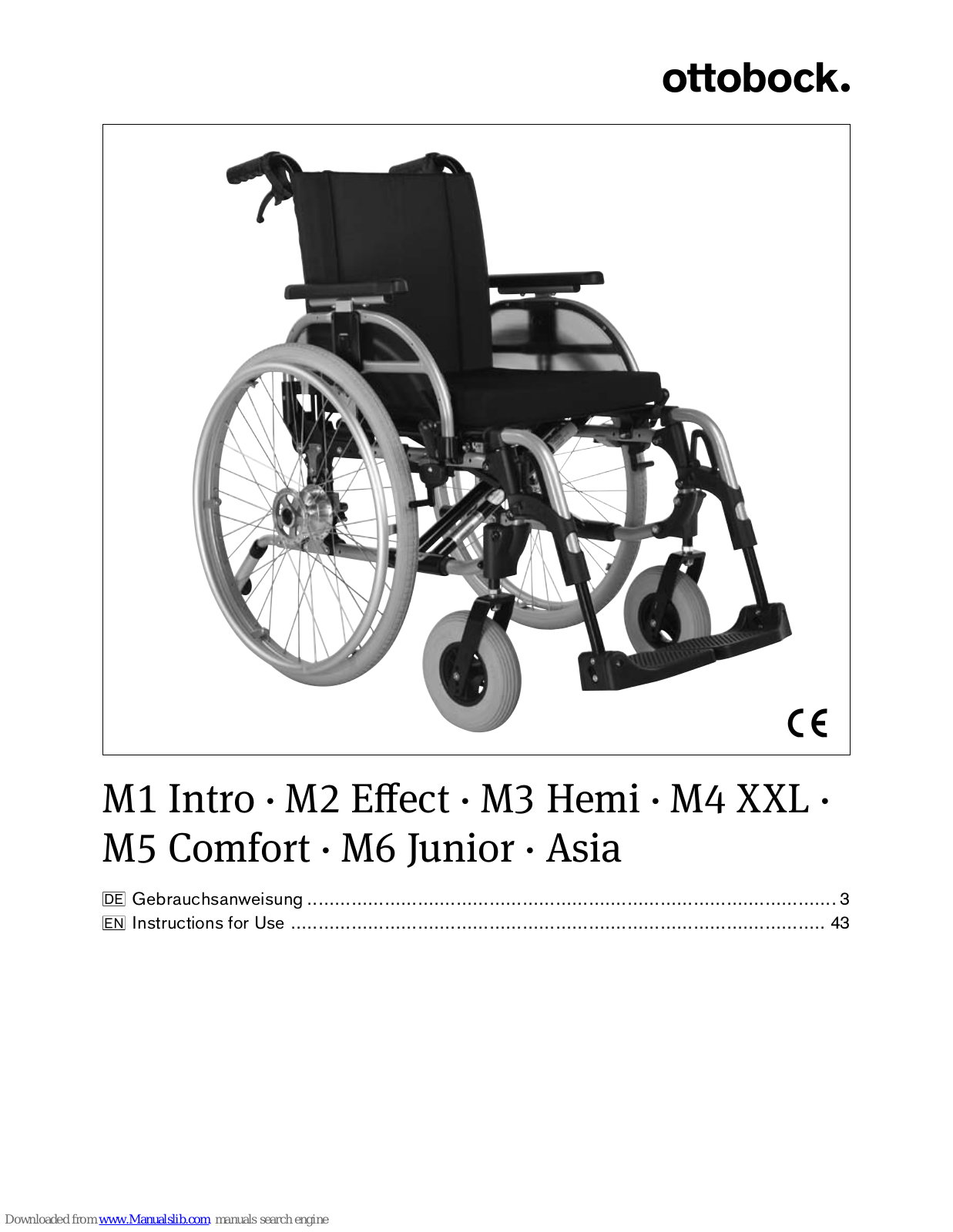 Otto Bock M1 Intro, M2 Effect, M6 Junior, Asia, M3 Hemi Instruction Manual - ManualMachine.com