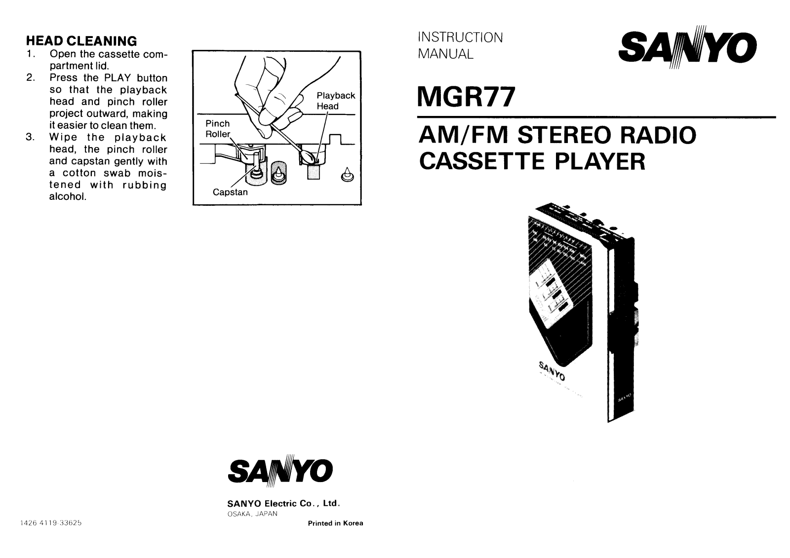 Sanyo MGR77 Instruction Manual