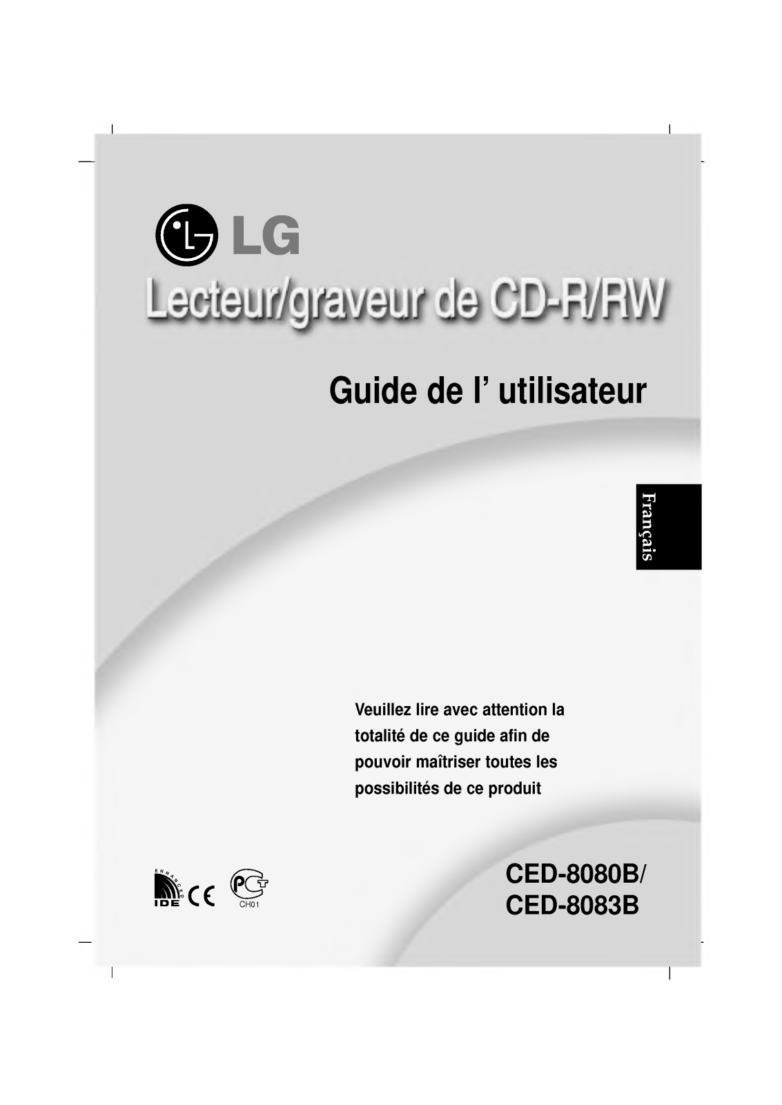 LG CED-8080B, CED-8083B User Manual