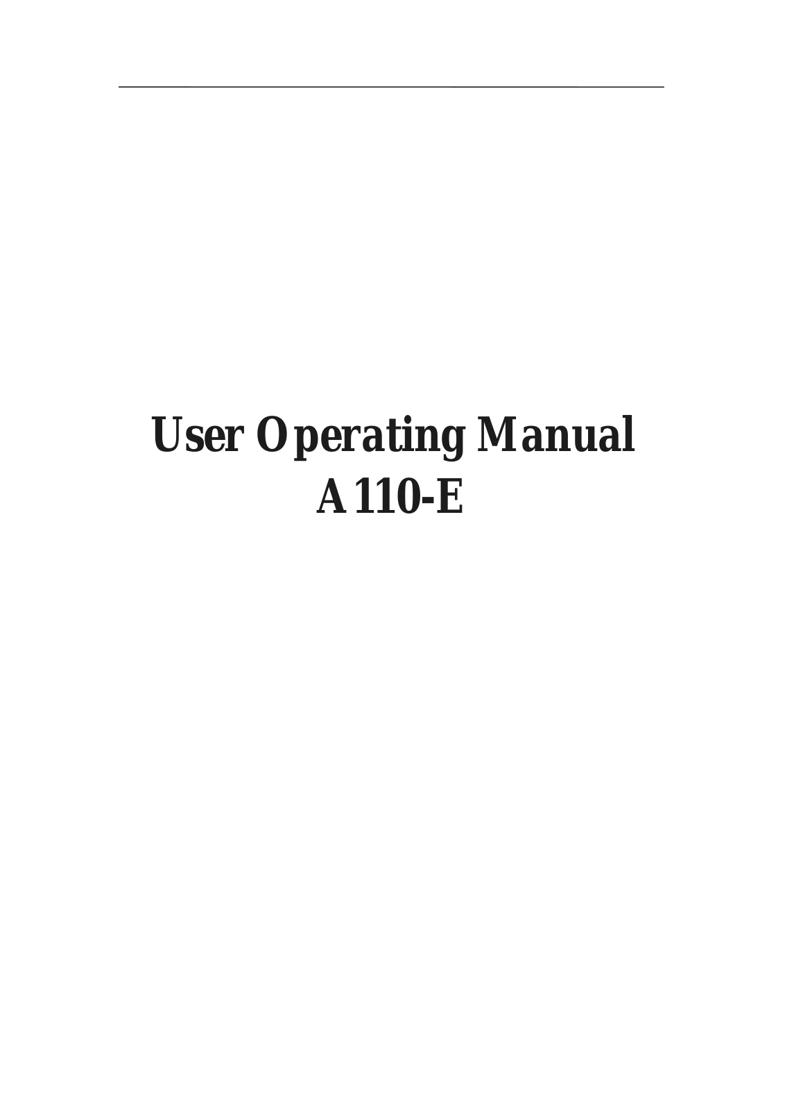 AOC A110 Users Manual