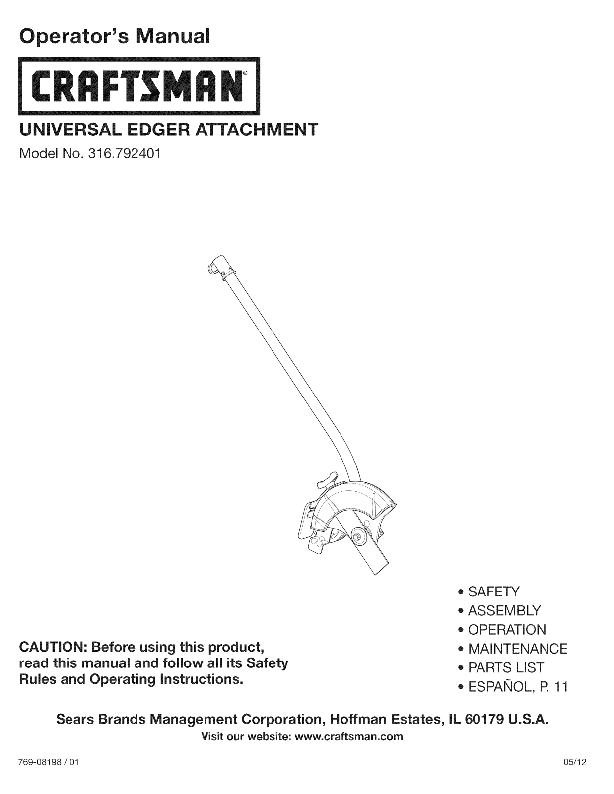 Craftsman 316792401 Owner’s Manual