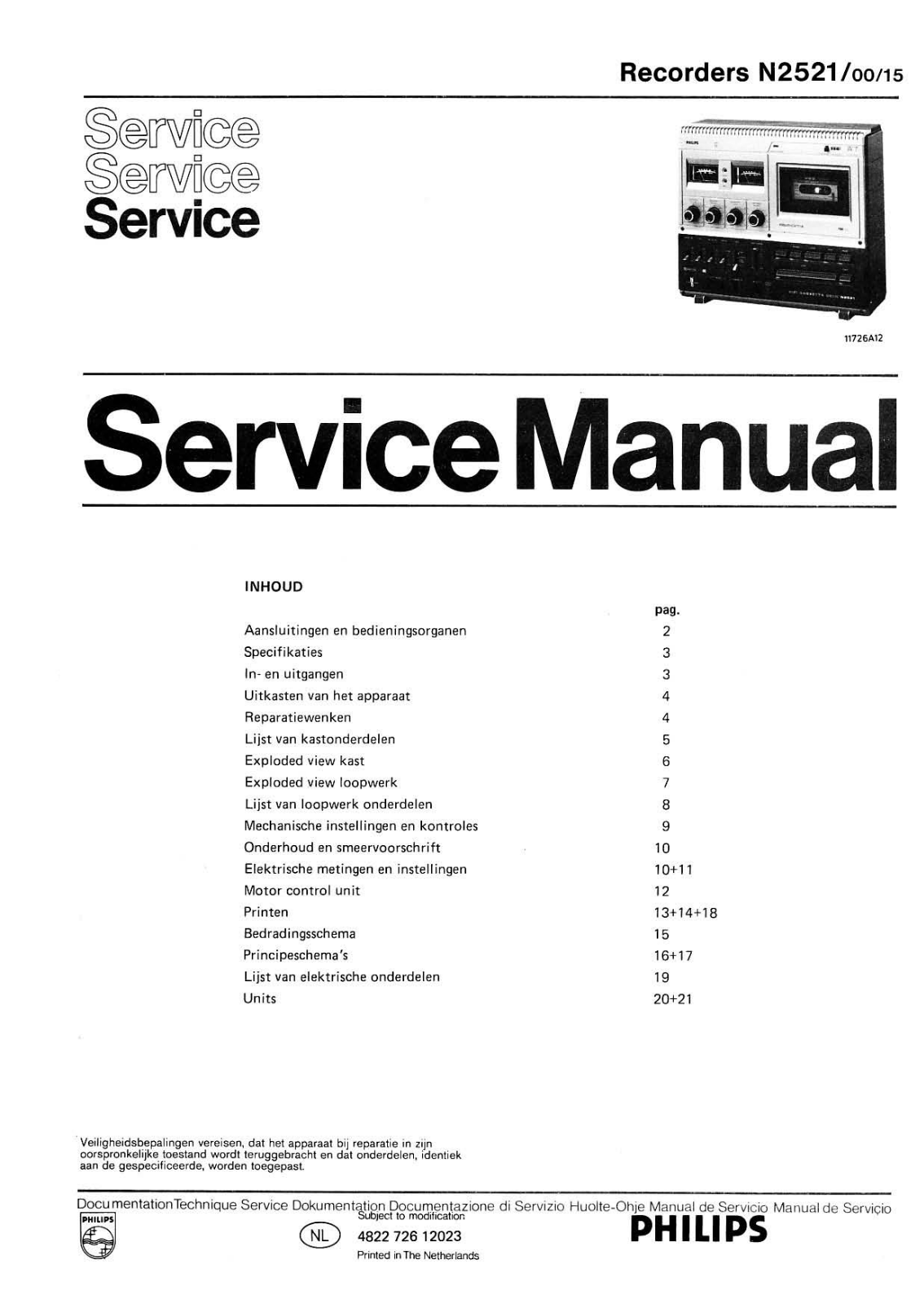 Philips N-2521 Service Manual