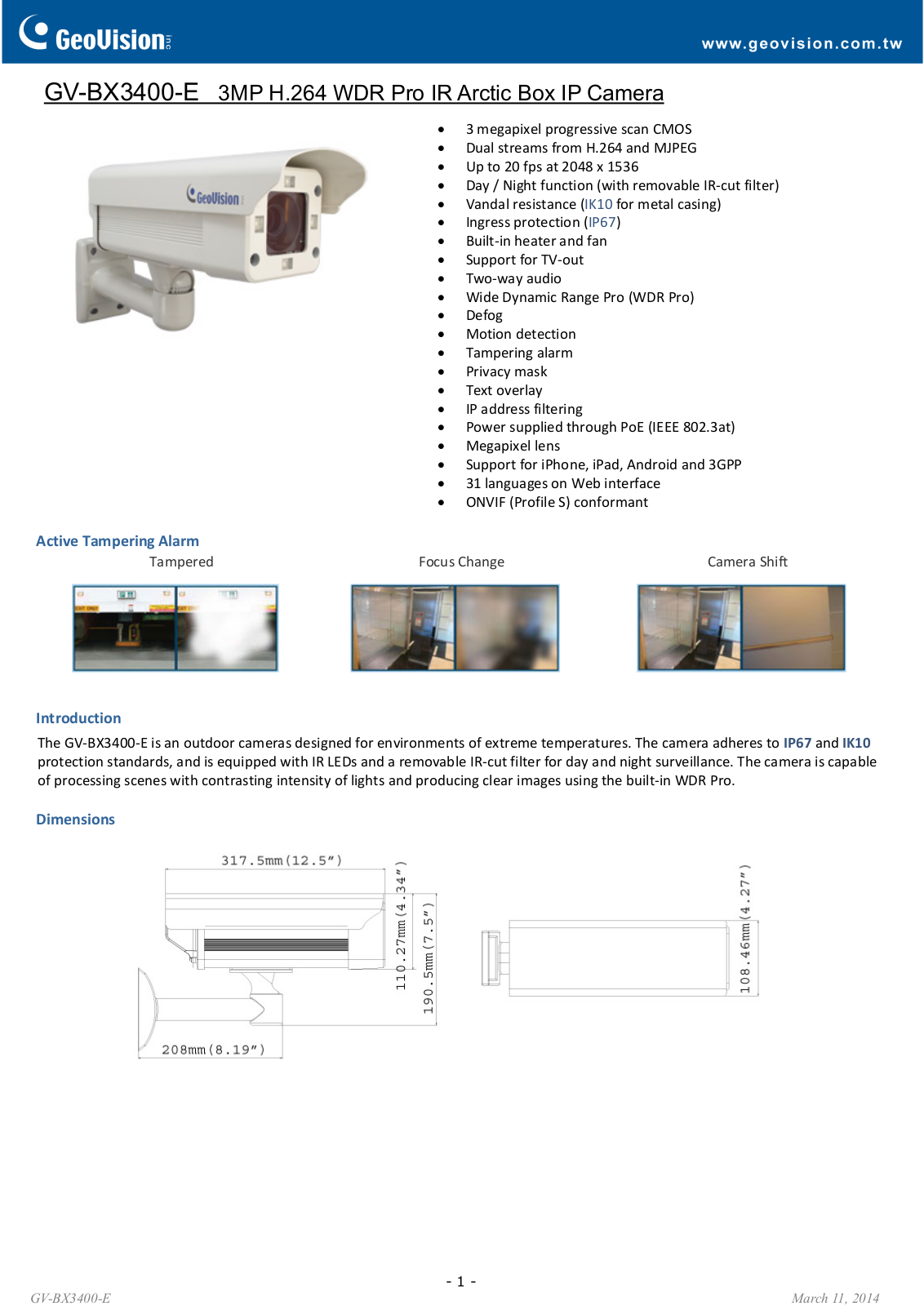 GeoVision BX3400-E User Manual