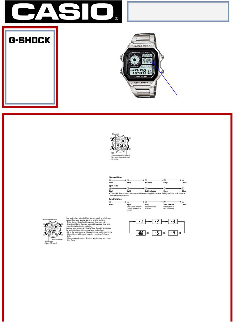 Casio AE-1200WHD-1AVEF Instruction manual