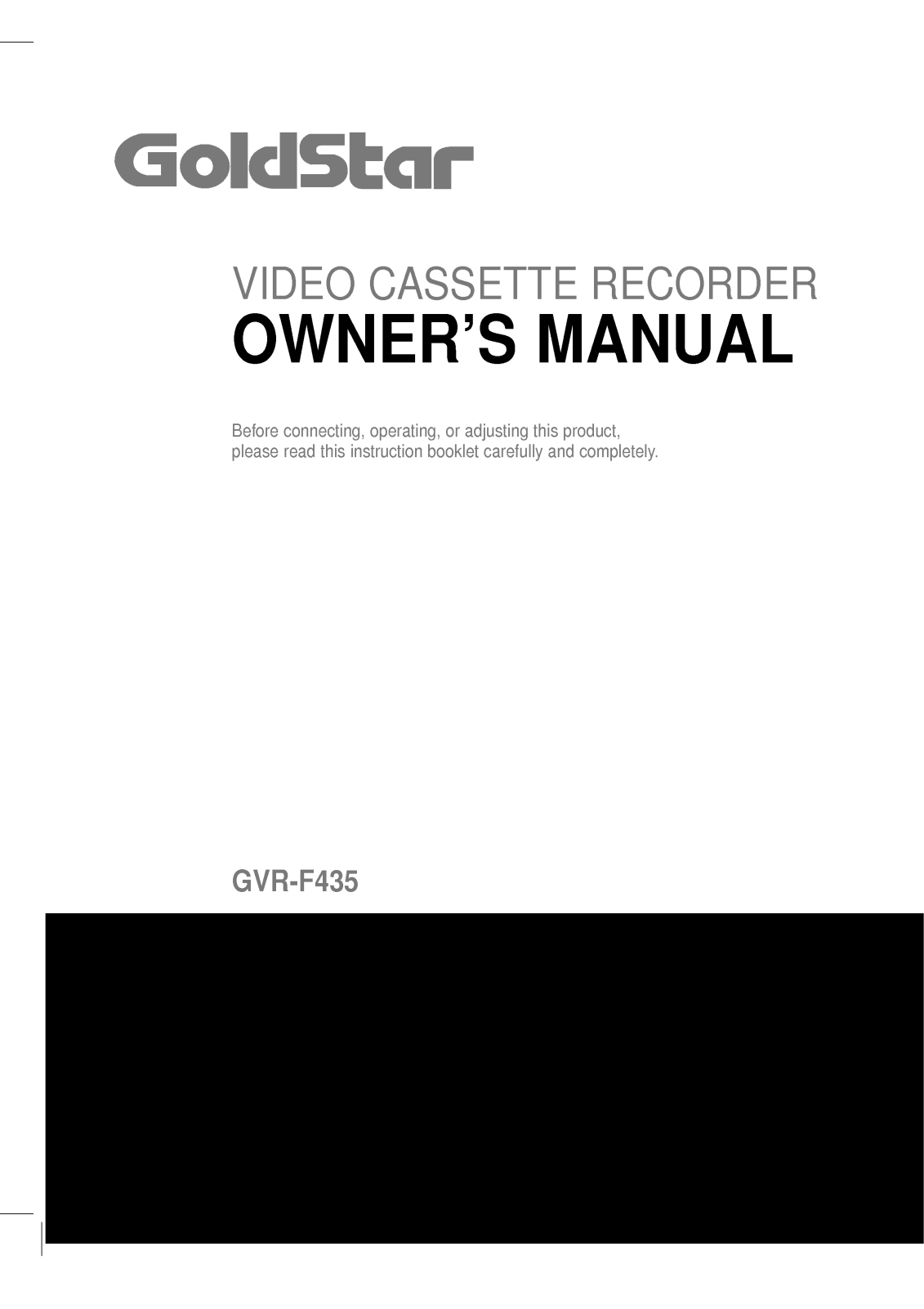 LG GVR-F435 User Manual