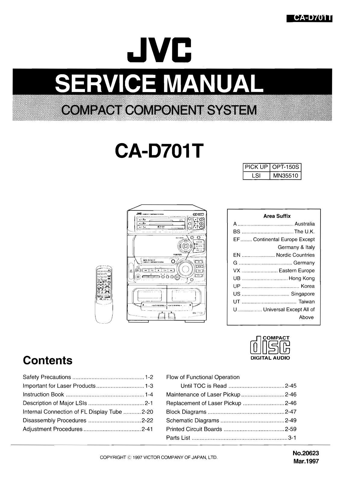 Jvc CA-D701-T Service Manual