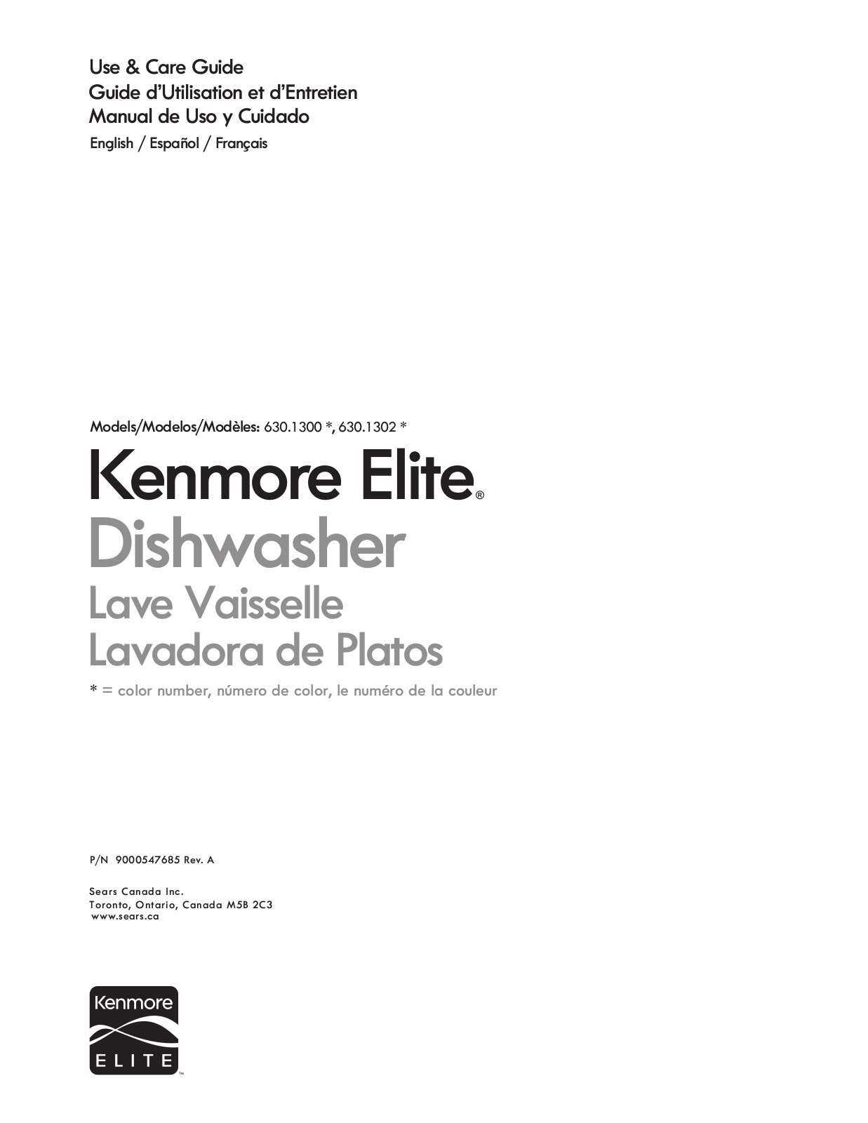 Kenmore 630.1300, 630.1302 User Manual