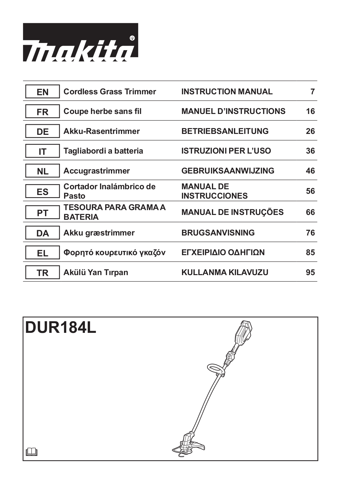 Makita DUR184L User manual