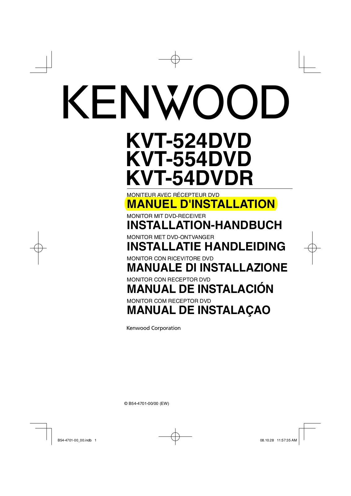 KENWOOD KVT-54DVDR User Manual