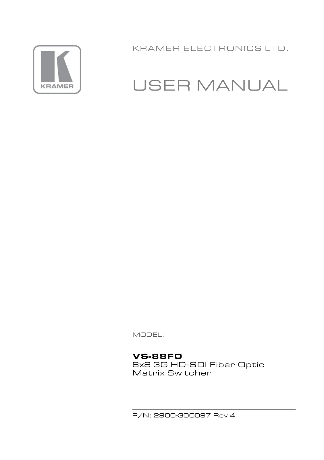 Kramer Electronics VS-88FO User Manual