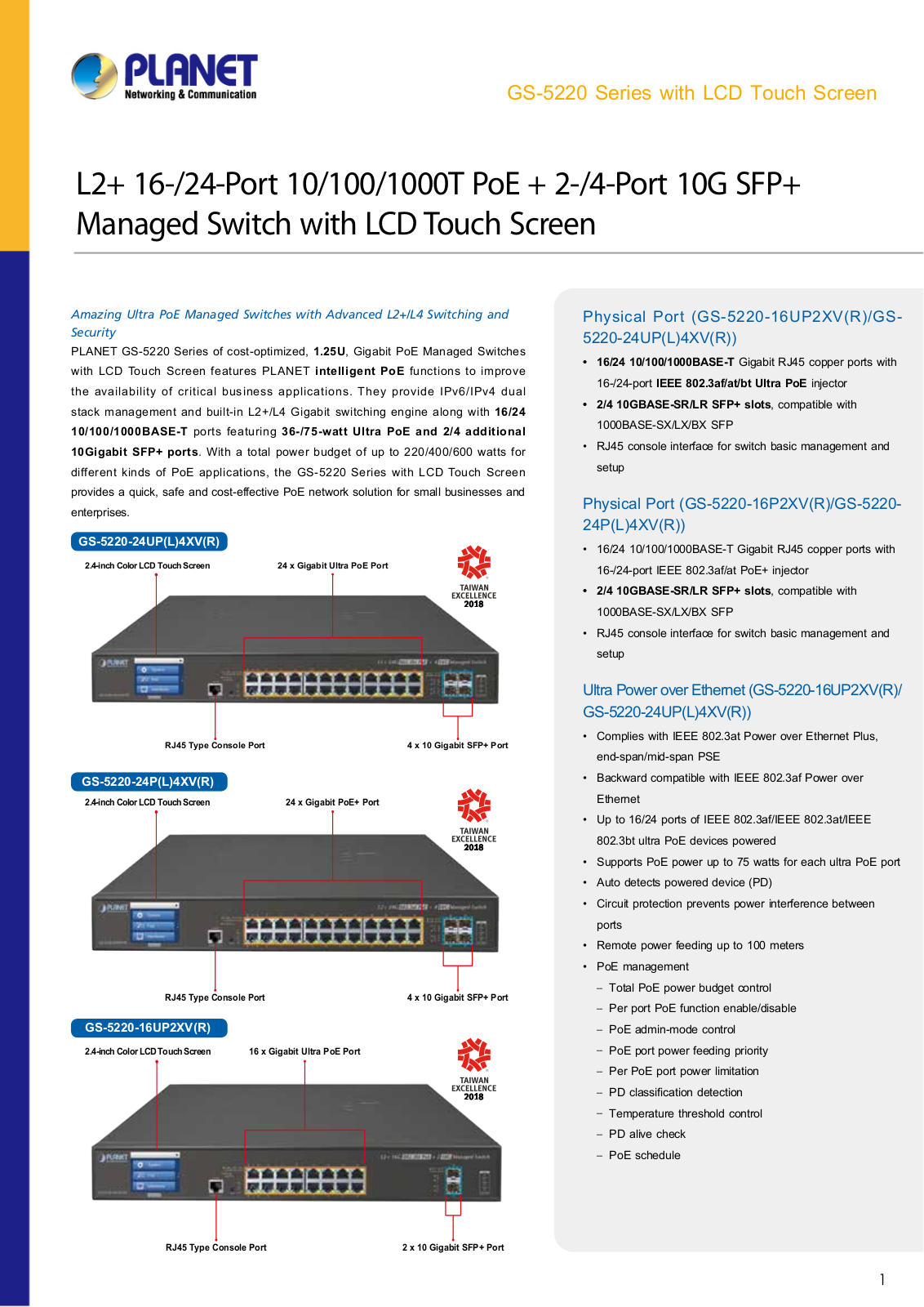 Planet GS-5220-24PL4XVR User Manual