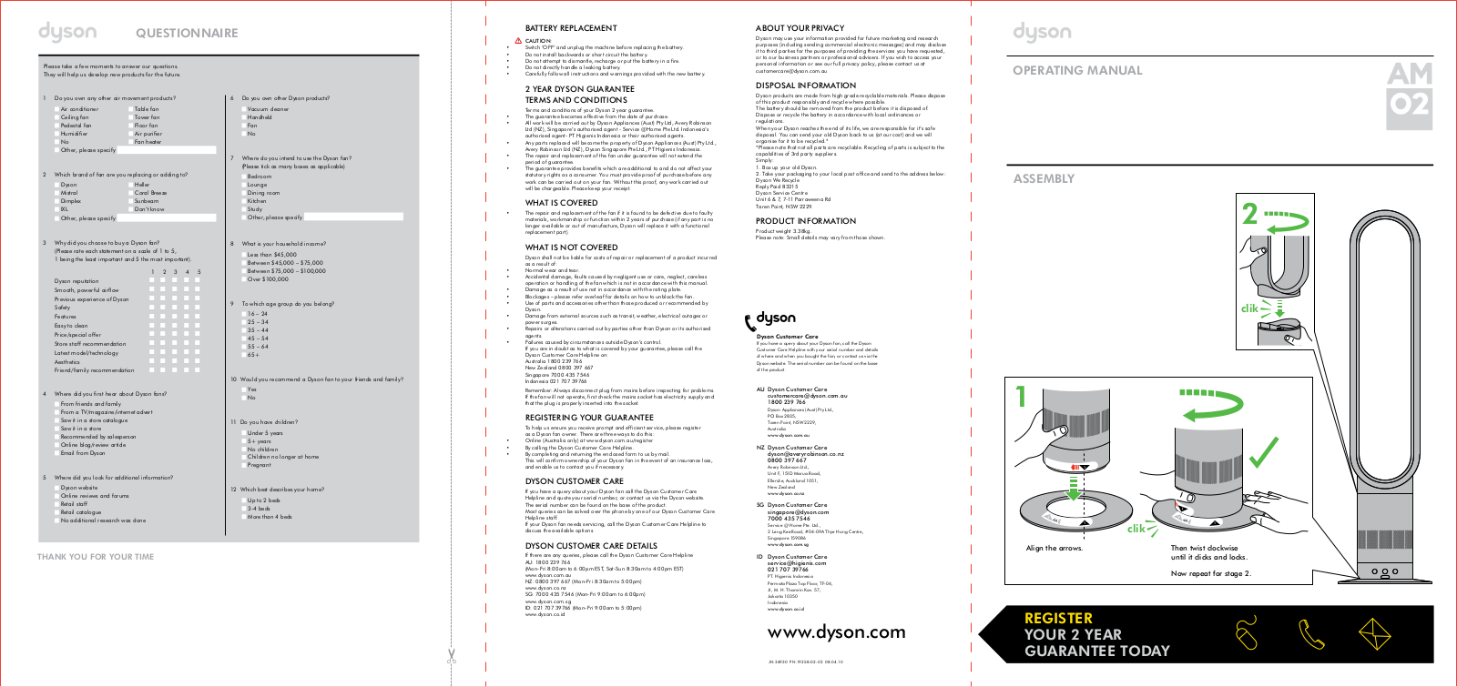 Dyson AM02 User Manual