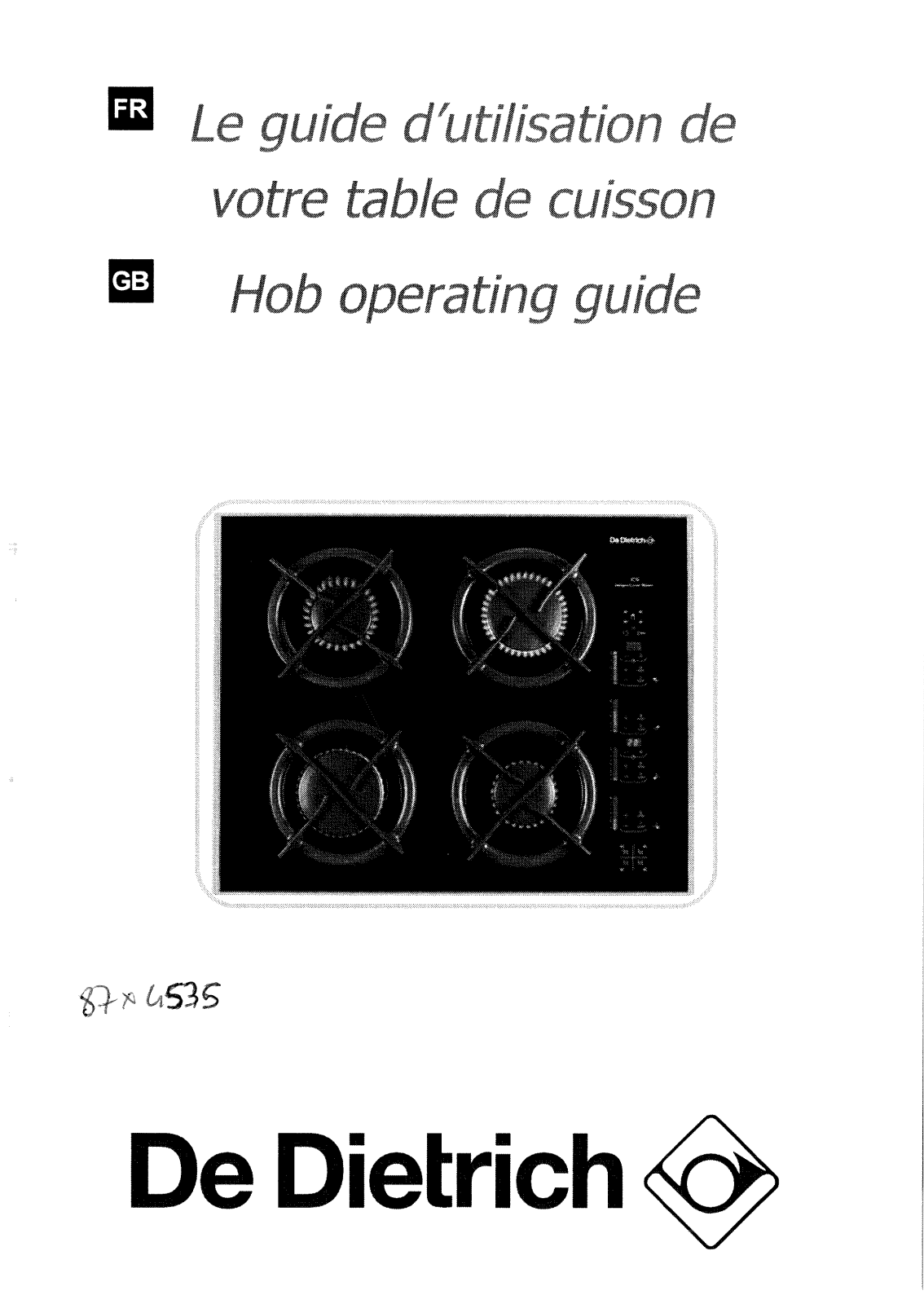 DE DIETRICH DTG320XL1 User Manual