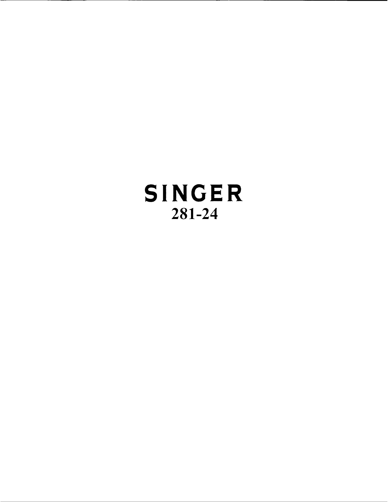 SINGER 281-24 Parts List