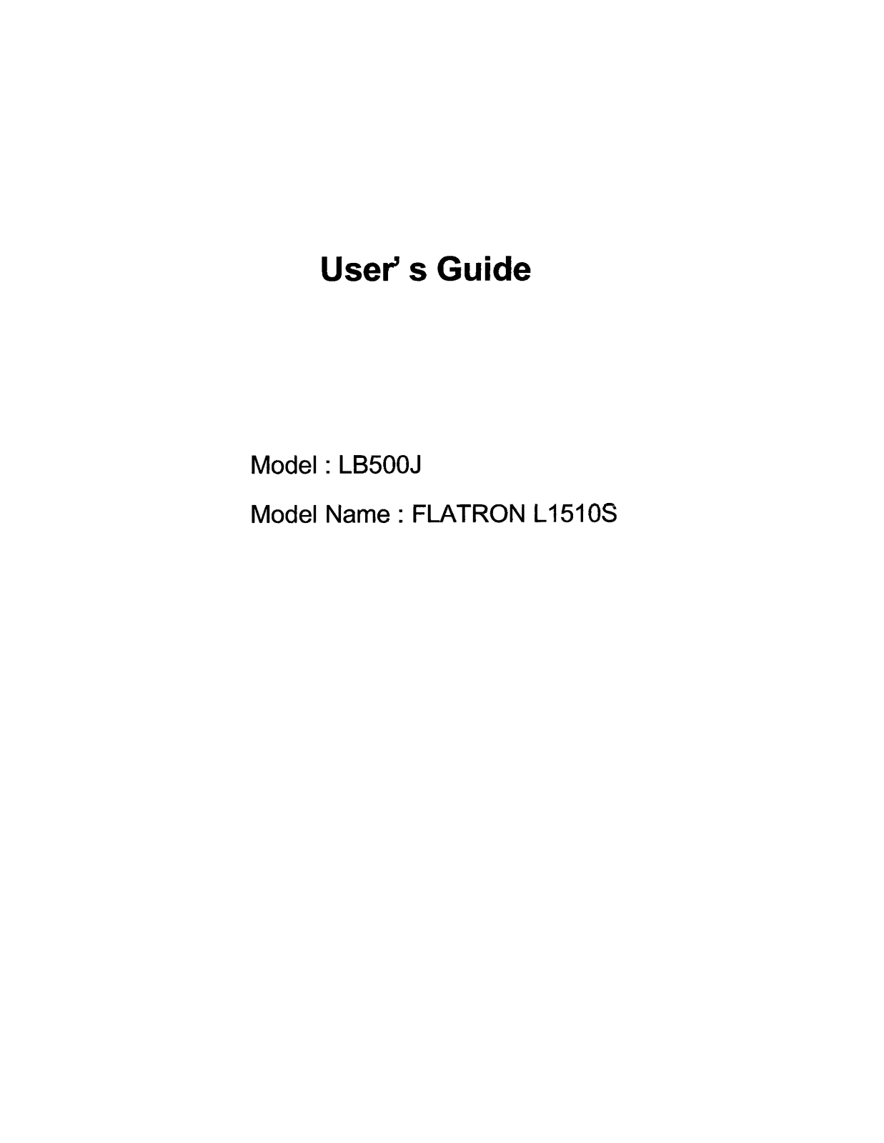 LG LB500J Users manual