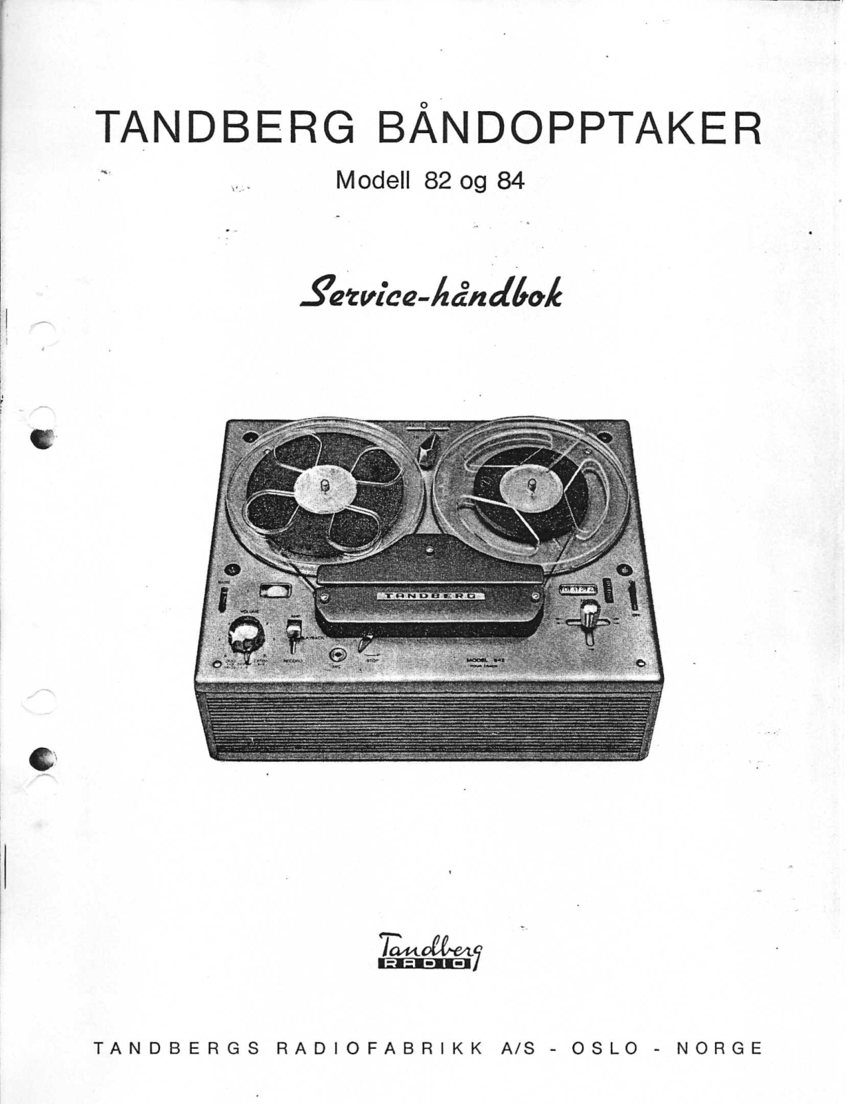 Tandberg 8, 82, 84 Service manual