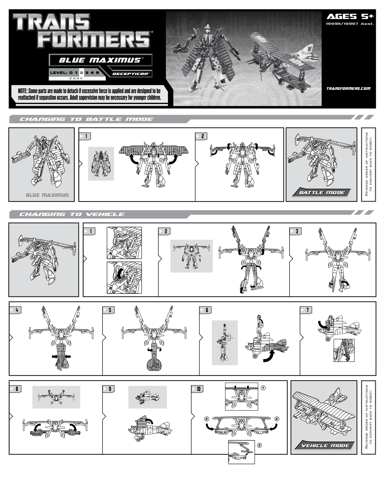 HASBRO Transformers Blue Maximus Scout - Oper Plane User Manual