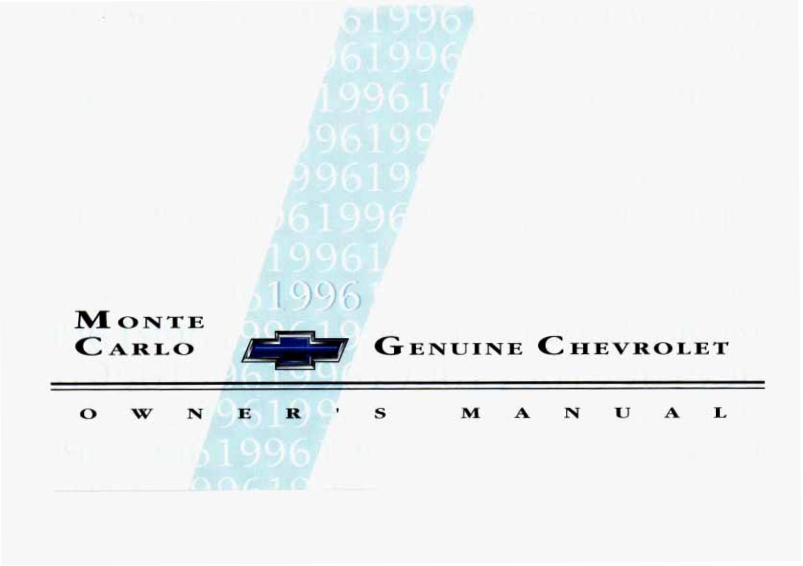 Chevrolet Monte Carlo 1996 Owner's Manual