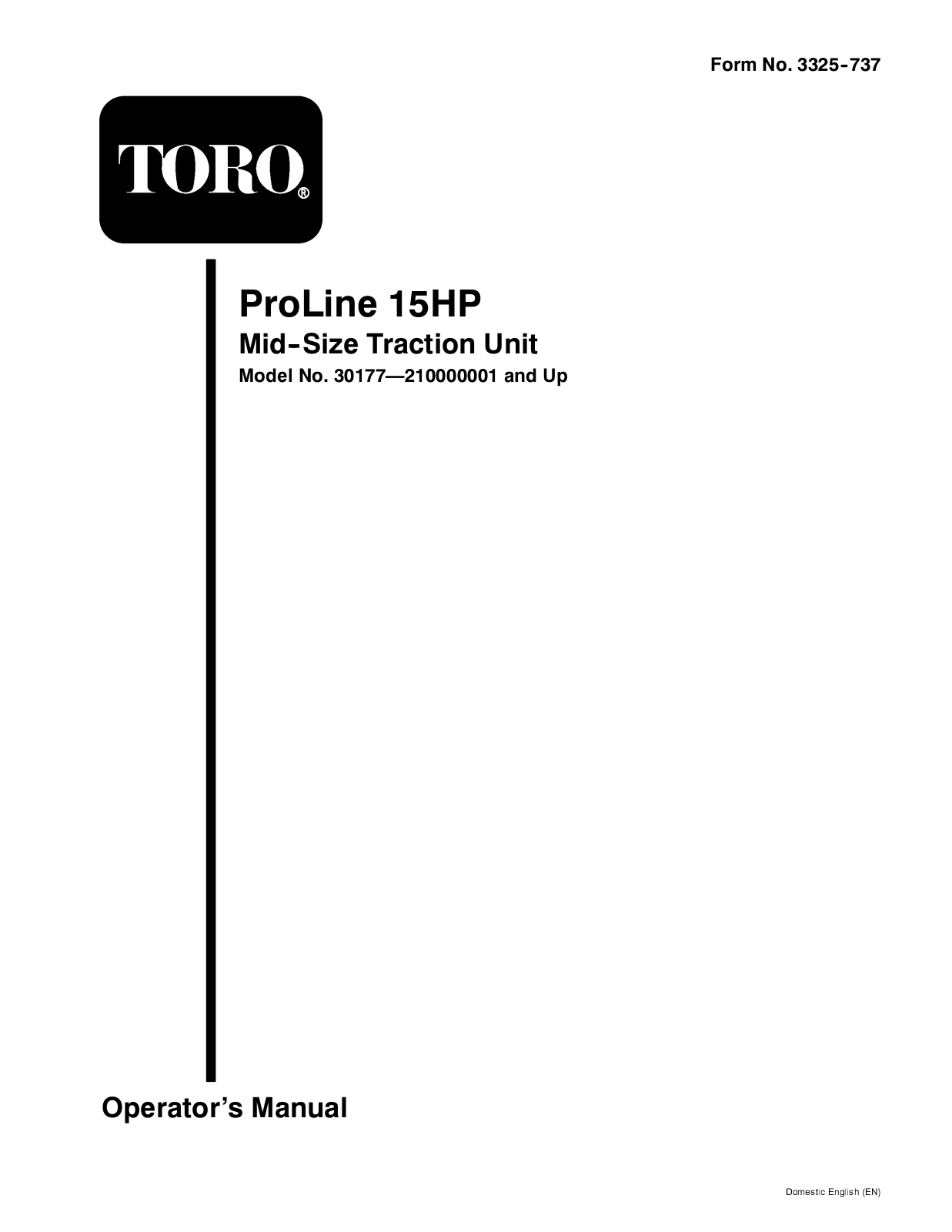 Toro 30177 Operator's Manual