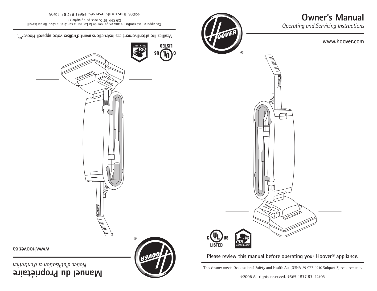 Hoover C1414900 User Manual