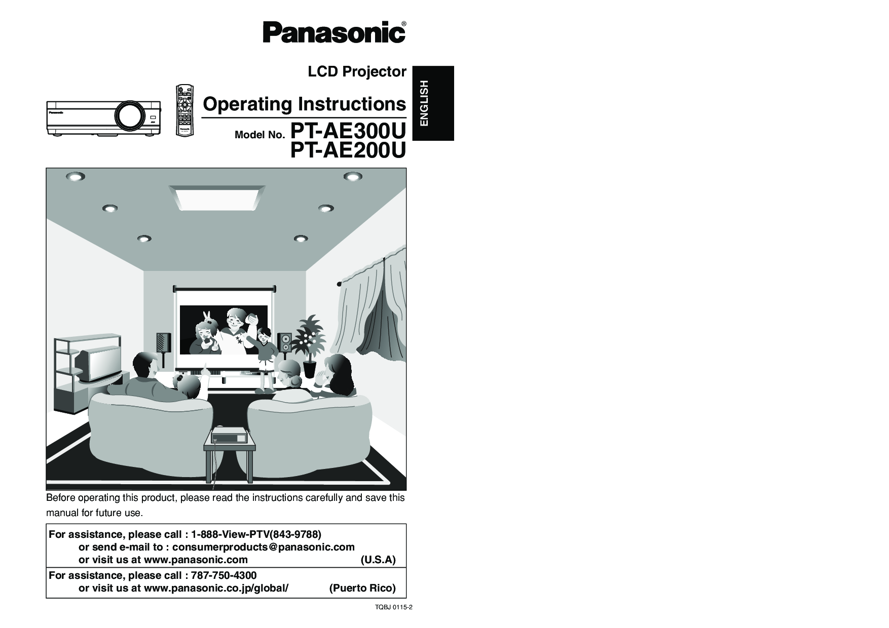 Panasonic PT-AE300U, PT-AE200U, PT-AE300U User Manual