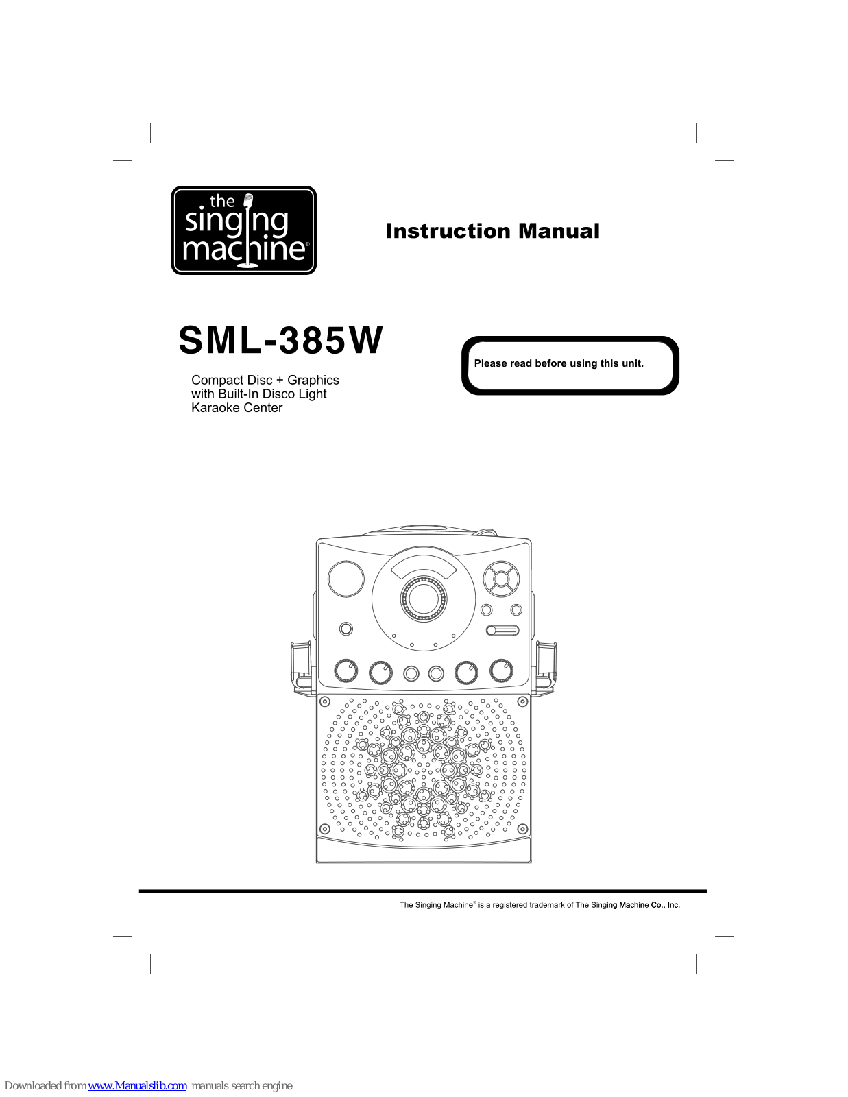 The Singing Machine SML-385W Instruction Manual