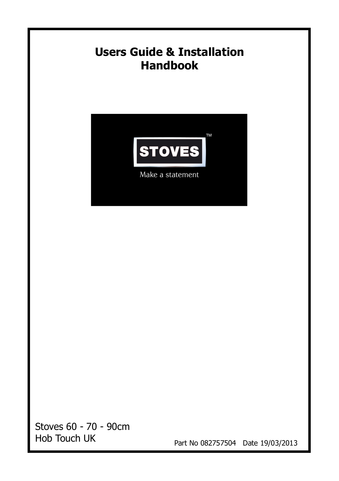 Stoves 82757504 User Manual