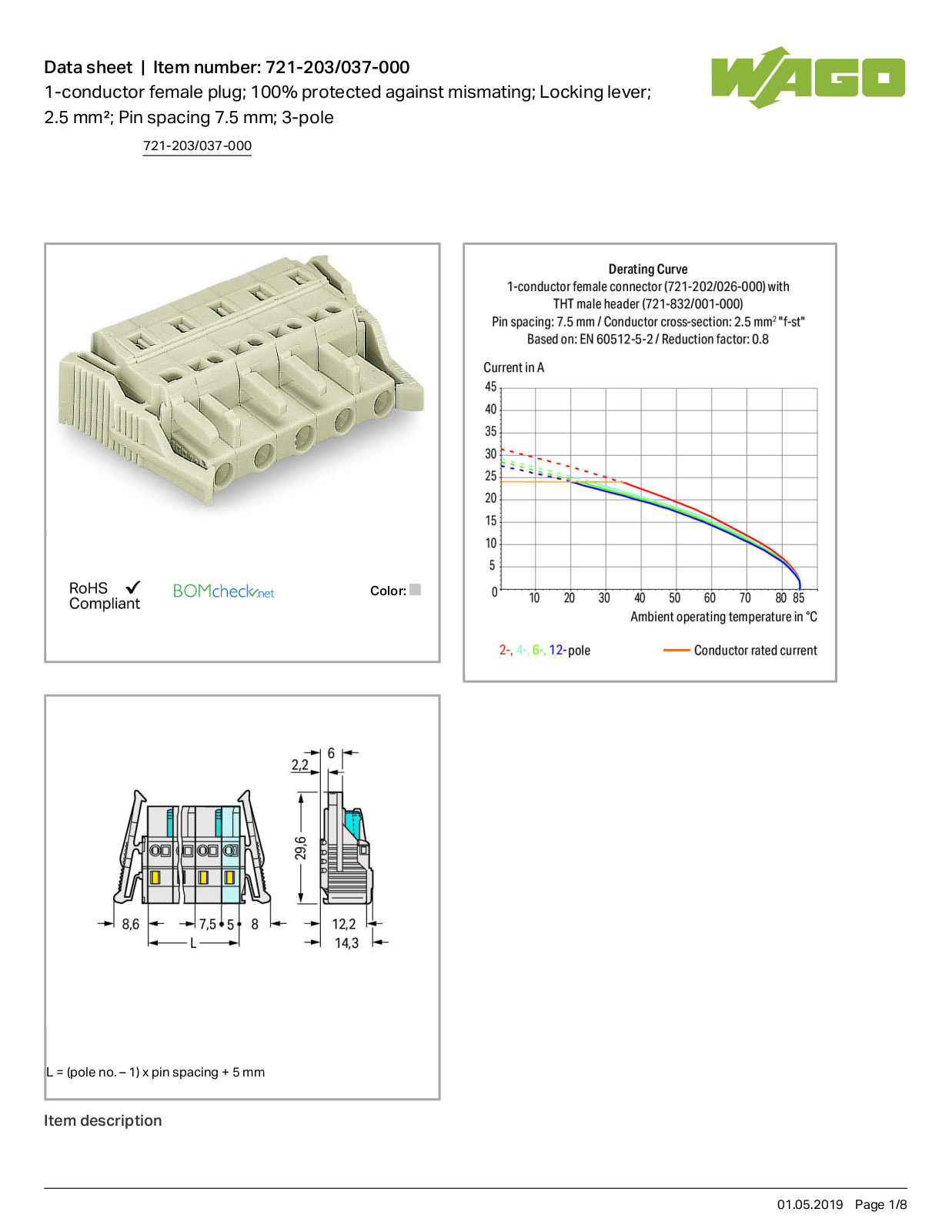 Wago 721-203/037-000 Data Sheet