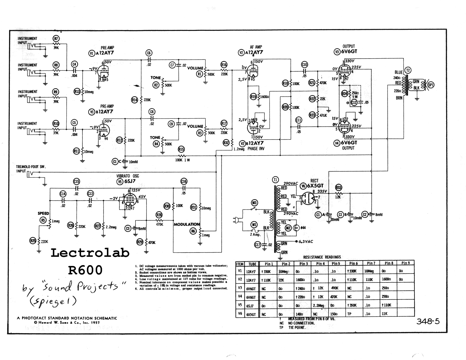 Lectrolab r600 schematic