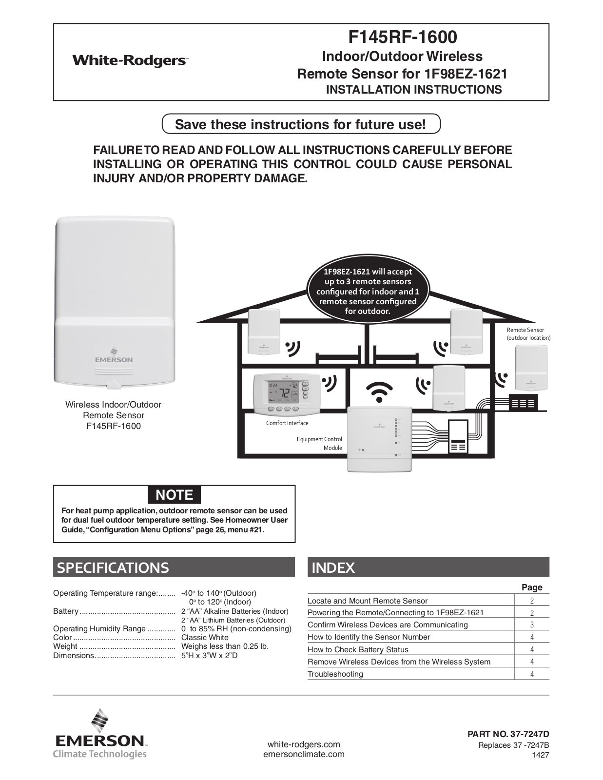 Emerson F145RF-1600 User Manual