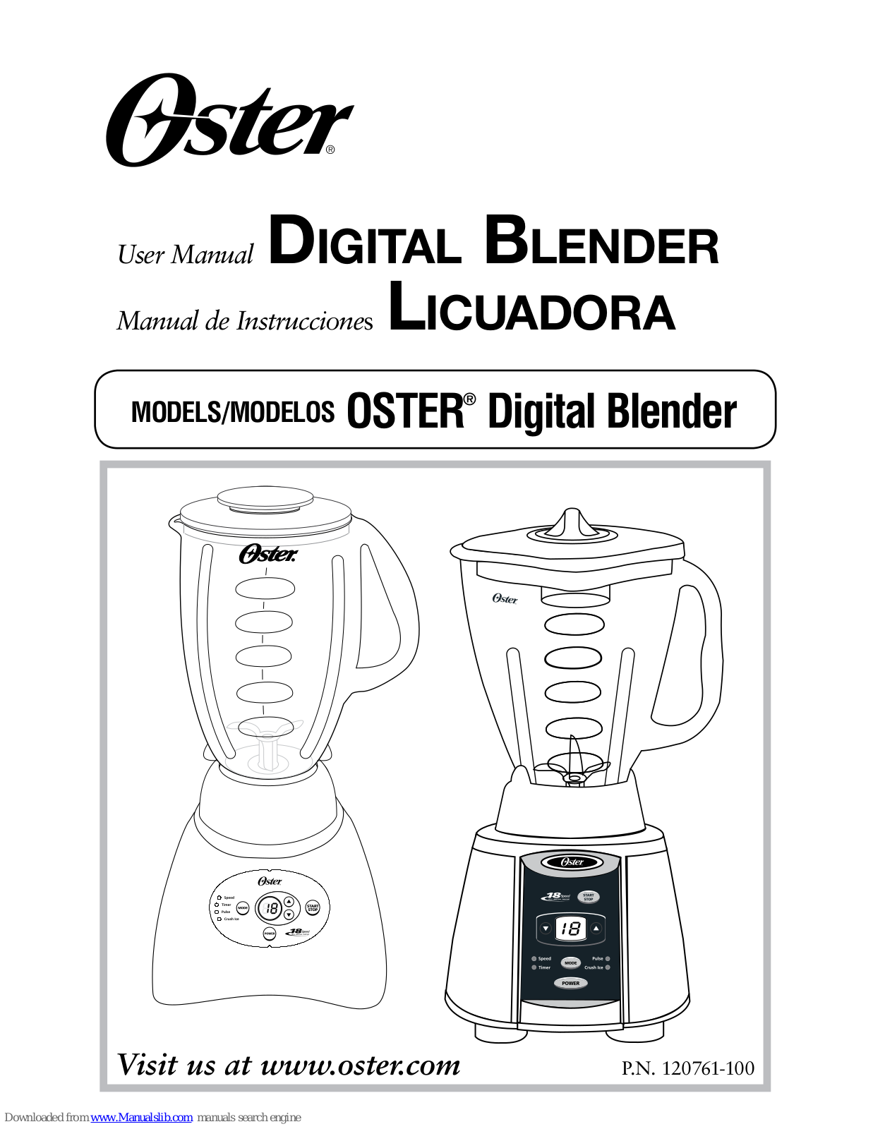 Oster OSTER, OSTER Digital Blender User Manual - ManualMachine.com