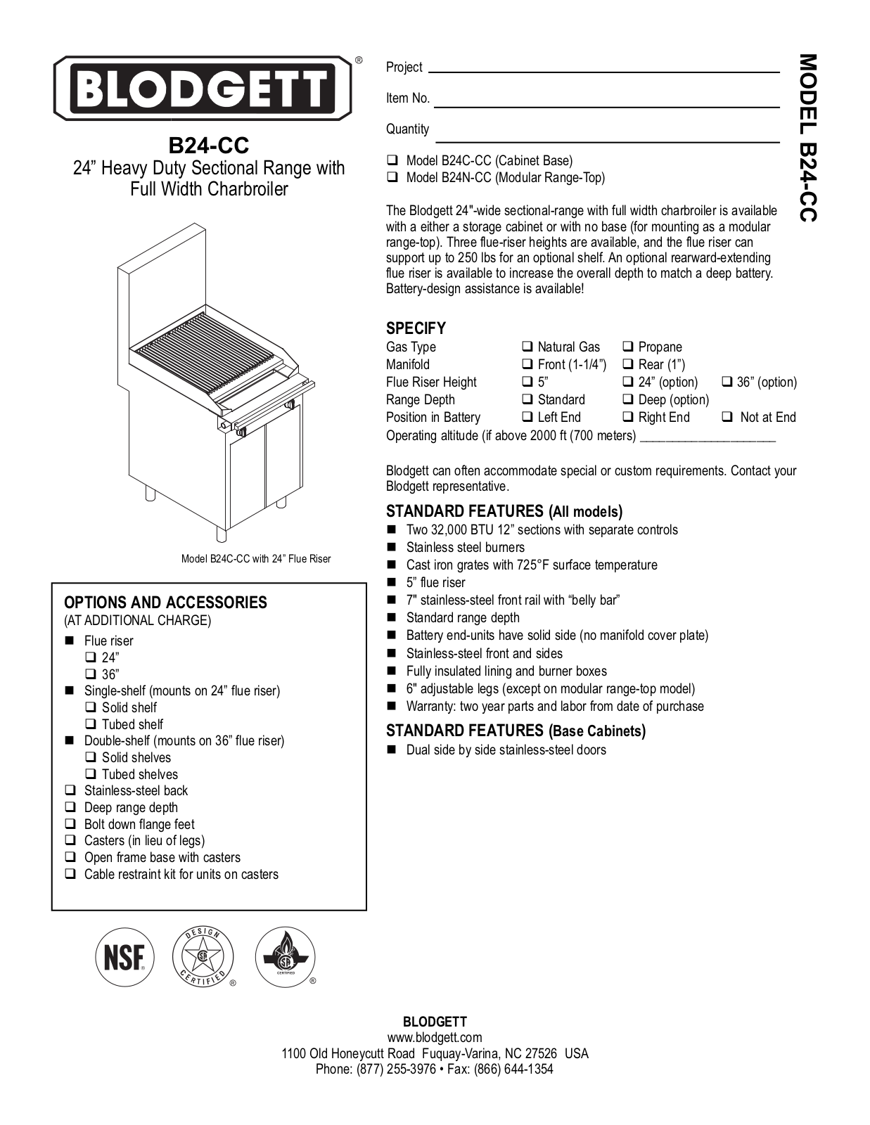 Blodgett B24C-CC User Manual