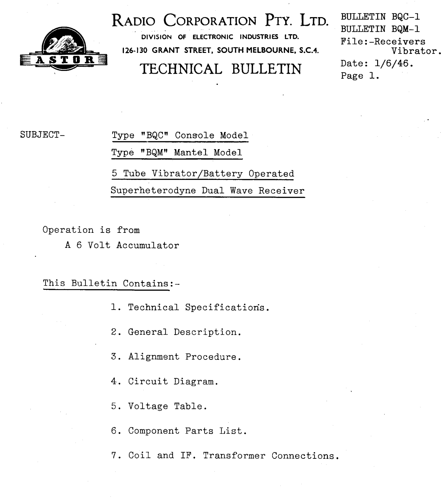 Astor BQC, BQM Diagram - ManualMachine.com