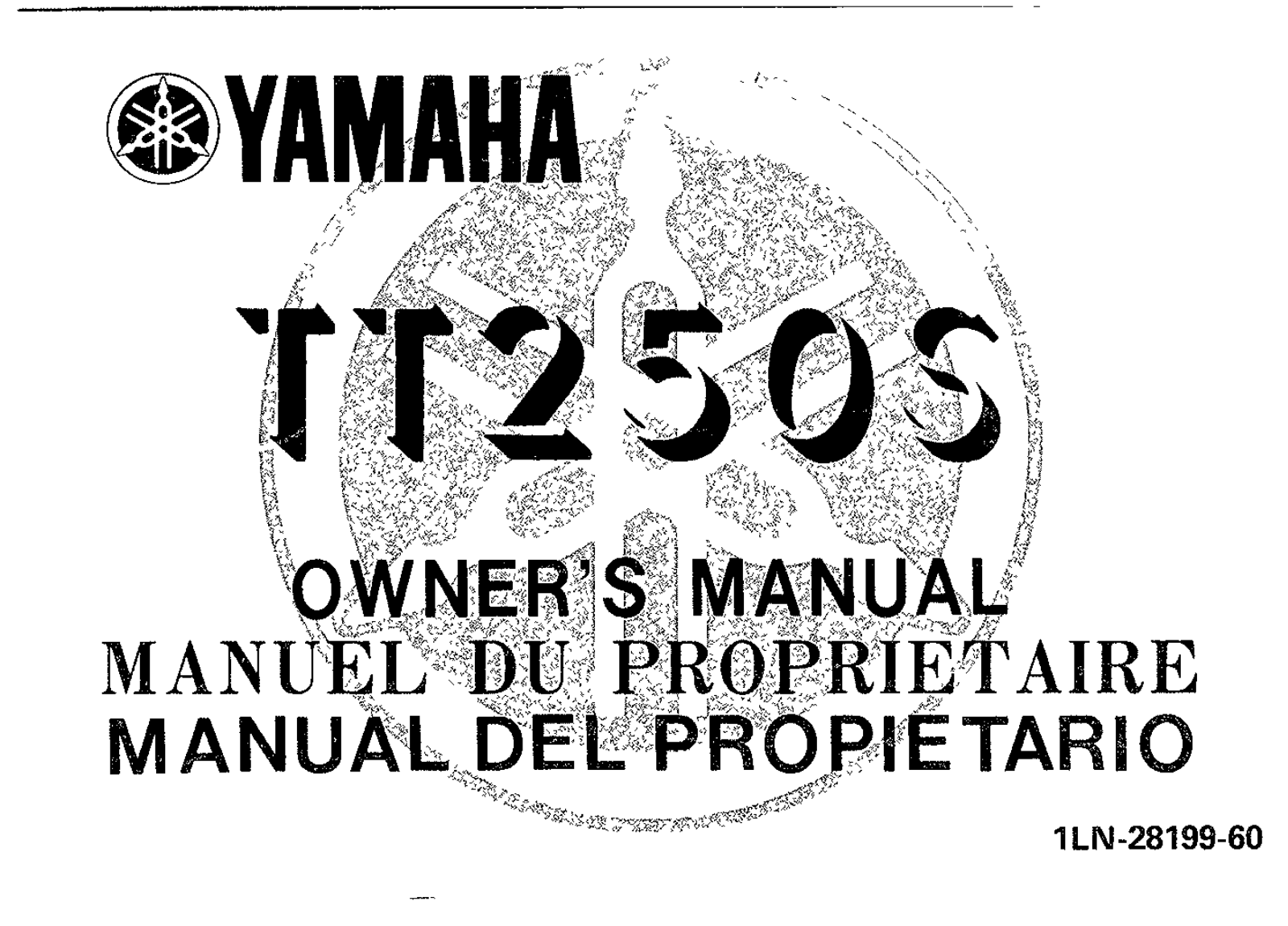 Yamaha TT250 X 1986 Owner's manual