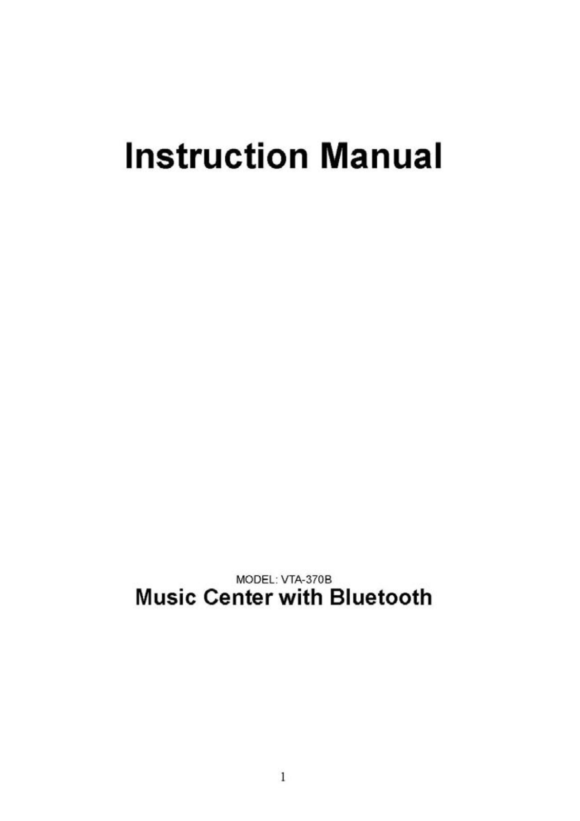 Innovative Technology Electronics VTA370B User Manual