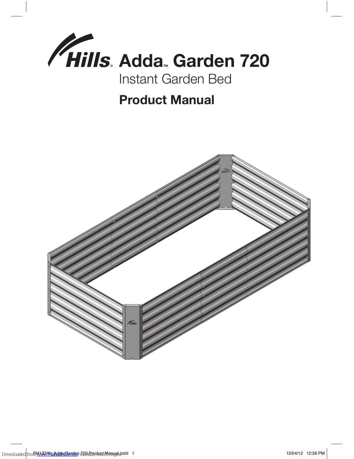 Hills Adda Garden 720 Product Manual